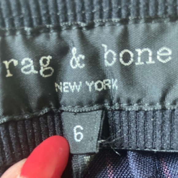 rag & bone Simone Plaid Ankle Pants Stretch Dark Academia Navy Black - Picture 8 of 9